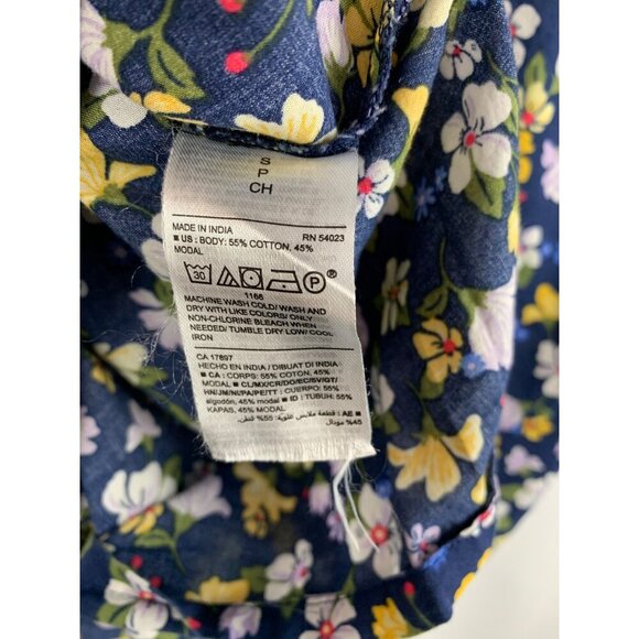 Old Navy Womens Floral Print Blouse S Cotton & Modal Blend - Picture 5 of 6